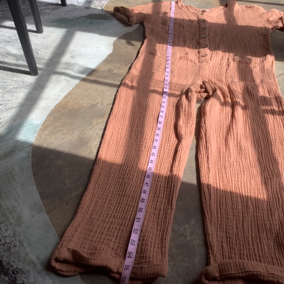 Billabong Badlands Jumpsuit Size L large Romper cotton gauze Peach - Picture 12 of 16